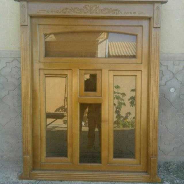 Новые окна и двери из дерева (сосны) Eshik va derazalar Akfa stilida