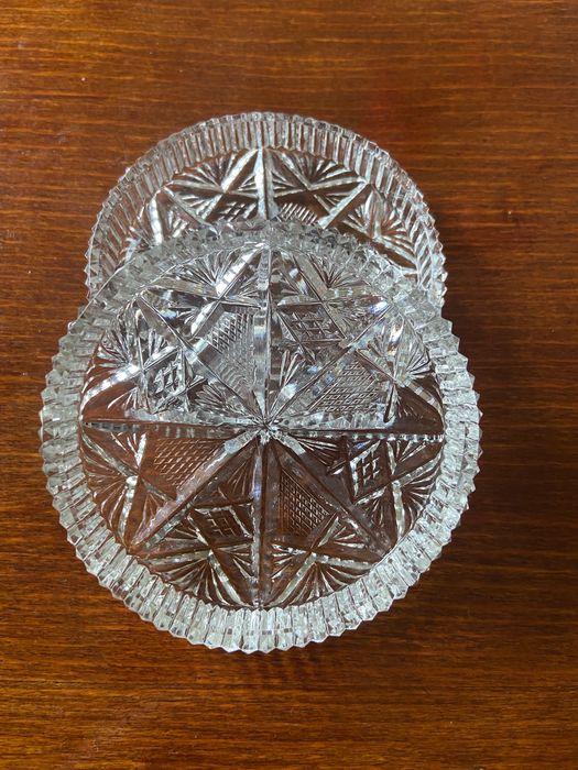 Винтидж Кристални чинийки за сладко/ 5 броя