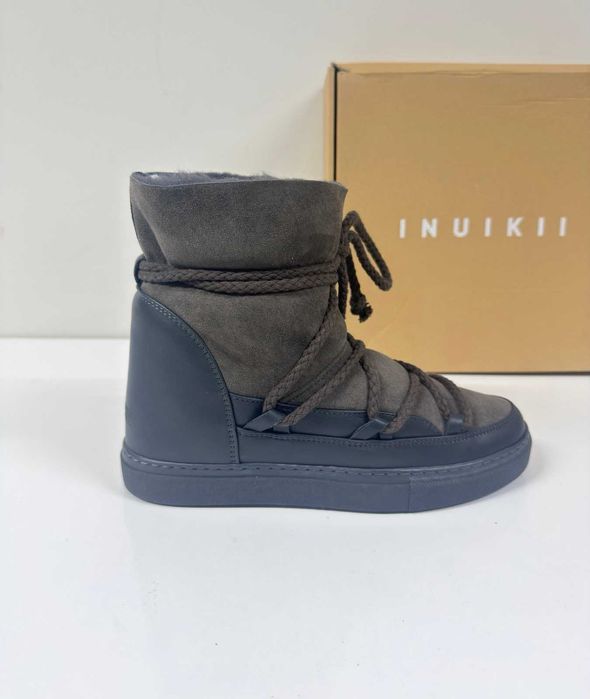 НОВИ Дамски апрески INUIKII Classic Sneaker Suede (Тъмносиви) - Размер 40 (25 см стелка)