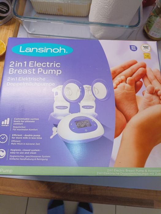Pompa dubla de san Lansinoh completa /set pompa de san electrica  reîncărcabilă