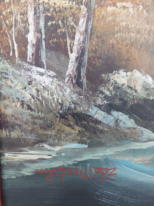 Голяма маслена картина-Авторска с подпис-размери 78см/58см