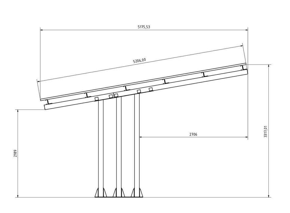 Carport auto zincat model Solar 200