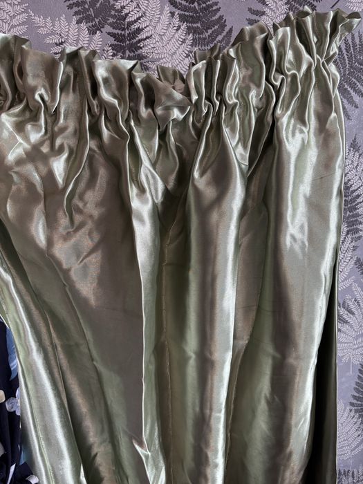 Штора и тюль зеленая