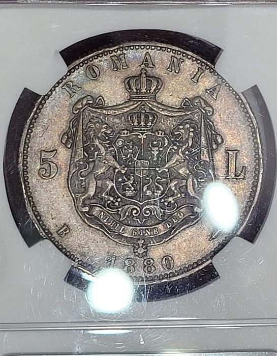 Moneda 5 lei 1880 Gradata NGC XF45 bani vechi