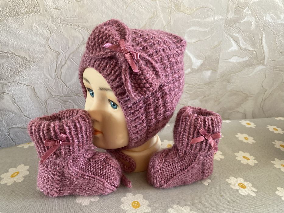 Комплект пинетки и шапочка