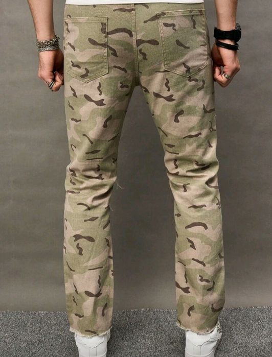 Нови военни дънки baggy панталони камуфлаж  Loose Fit Jeans карго Хл Л