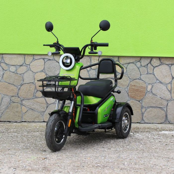 Двуместна електрическа триколка Pudding 1800W-48V-20Ah GREEN