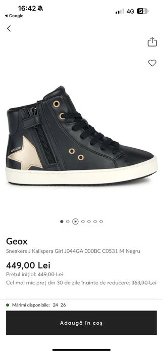 Sneakers ghete Geox fetita