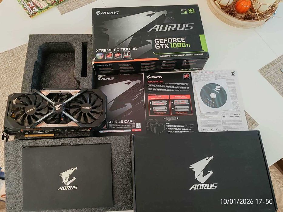 Cel mai puternic GTX 1080 Ti AORUS Xtreme 11gb GDDR5X pachet complet