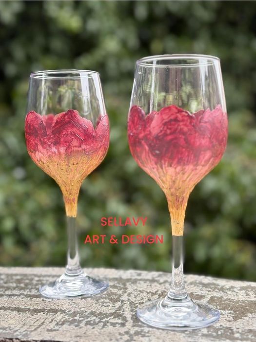 Сватбени Чаши за вино ръчно изработени