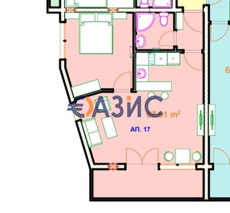 Продава се Двустаен апартамент в Несебър - 68 кв.м за 789 €/кв.м - Снимка #1