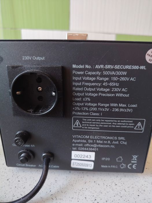 stabilizator de tensiune cu servomotor Well Secure 500