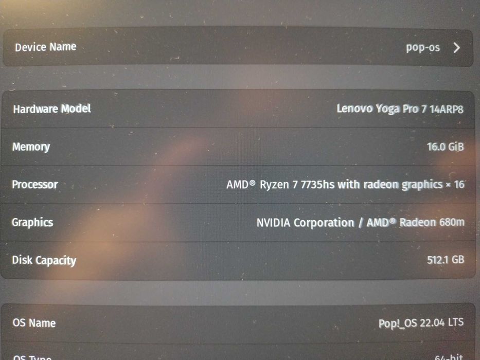 Laptop cu placa video dedicata 6gb Lenovo Yoga Pro 7 , 16Gb, 512Gb SSD