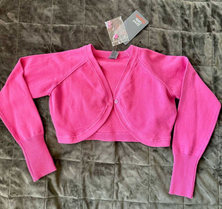 Cardigan roz NOU_ZARA marime 140 (fete 9-11 ani)