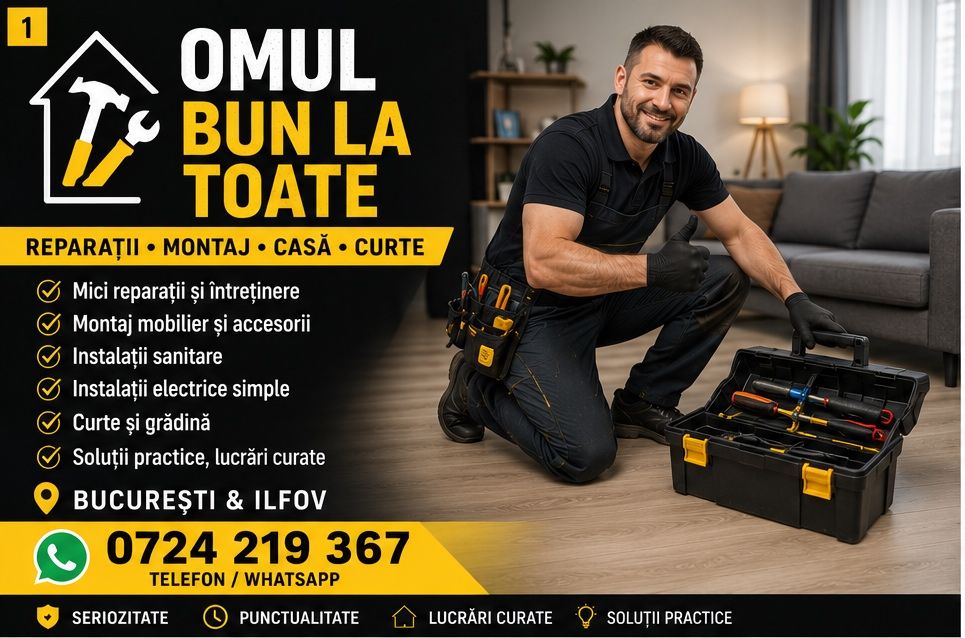 Omul bun la toate reparatii curte casa si gradina handyman bucuresti si ilfov