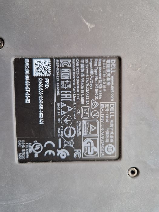 Vand docking DELL TB16