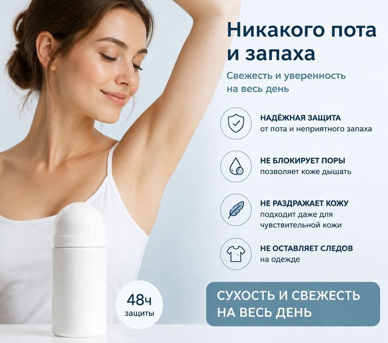 Никакого пота и запаха Дезодорант
