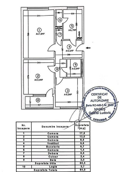 KauflandLIDL Alexandriei, apartament 3 camere decomandat