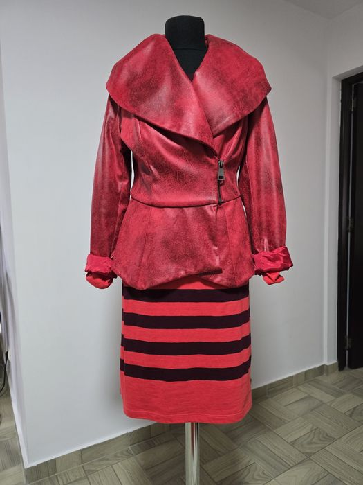 Rochie roșie  cu dungi bordo Scoth&Soda, mas. M