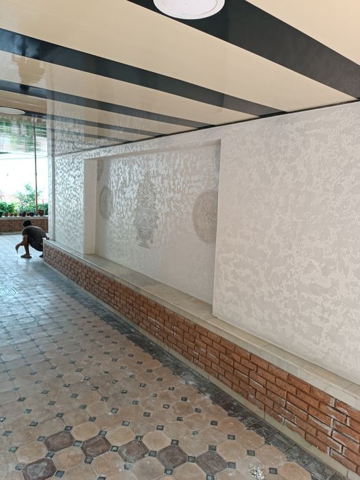 Травертин, отделка фасада.