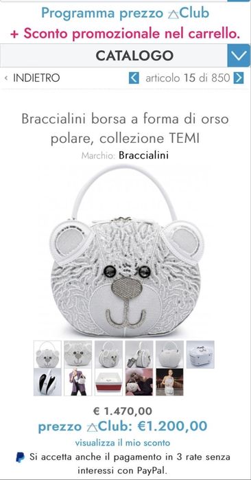 Чисто нова Брачалини оригинална маркова чанта мече