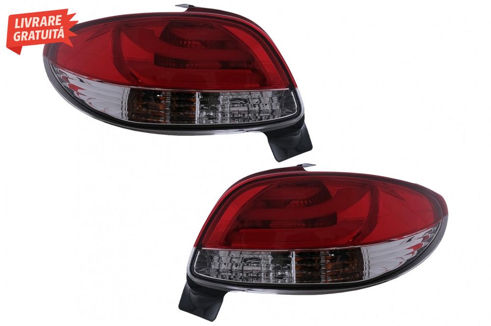Stopuri Peugeot 206 HatchBack 3/5 usi (1998-2004) Rosu & Alb