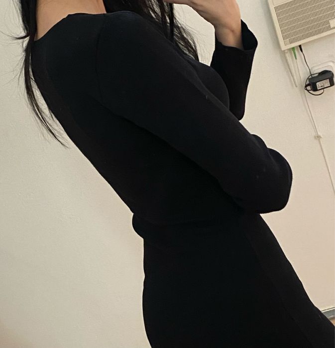 Платье с разрезом, платье черное обтяг