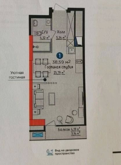 1 комнатная квартира в NRG U-Tower, Олий Мажлис, дружба народов