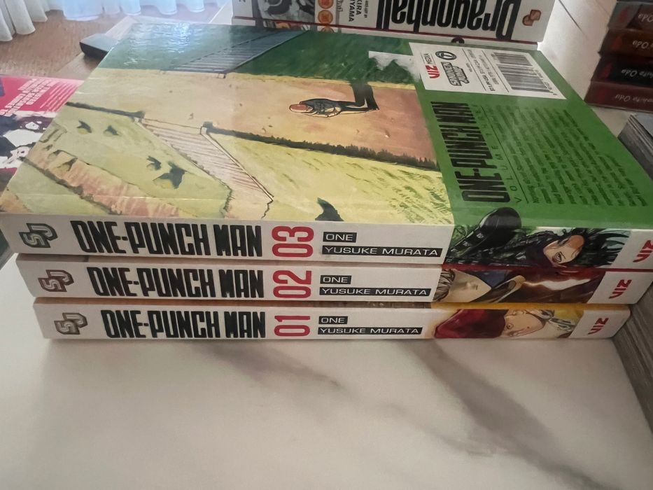 Manga books Demon Slayer, BlueLock, One Punch Man, DragonBall and Moriaty