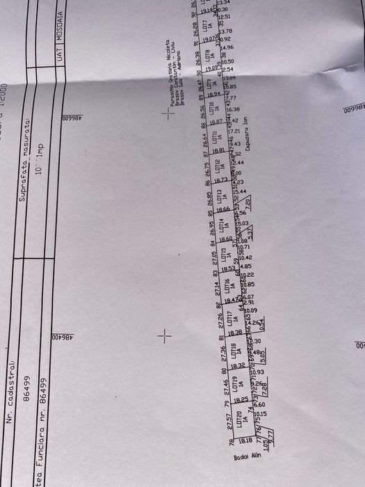 Vand loturi 500 mp teren INTRAVILAN, Pitesti Trivale, deschidere 20 m