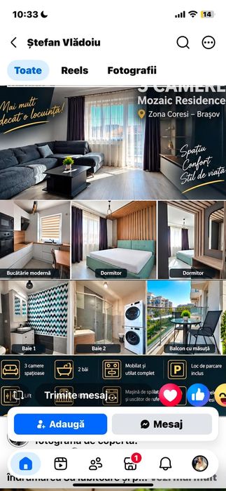 Închiriez apartament cu 3 camere – Brașov Mosaic — fotografia 1