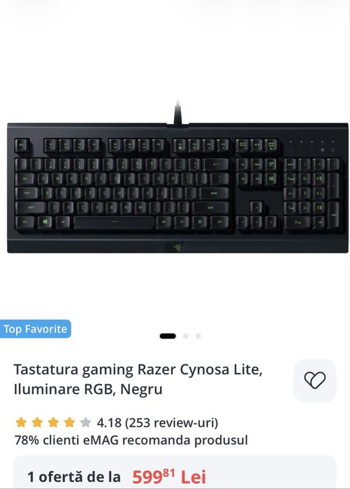 Tastatura Razer.