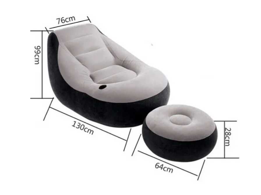 Кресло надувной-130x99x76см Intex-пуфик Эл насос и доставка бесплатно