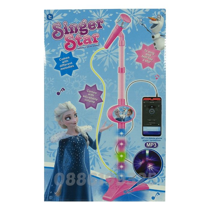 Детски светещ микрофон на стойка Замръзналото кралство Frozen