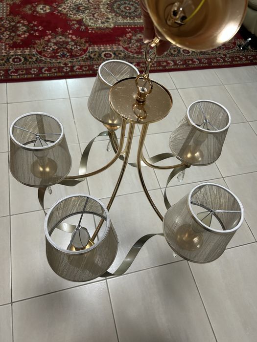 2 чешские люстры с хрустальными подвесками