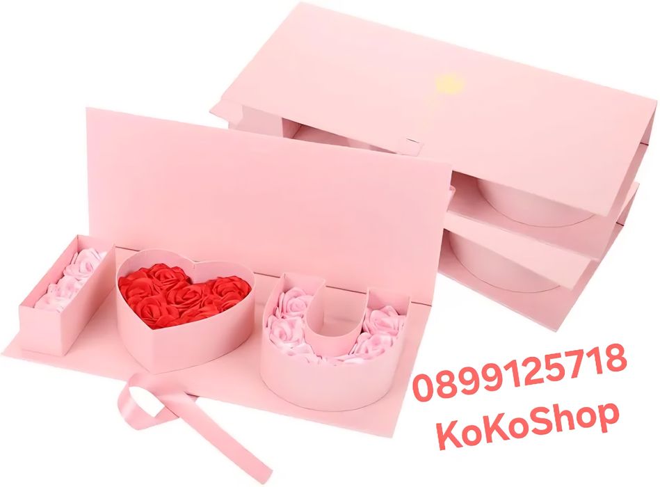 Кутия с рози  I Love you  - луксозен подарък