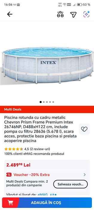 Piscină intex nouă, sigilată