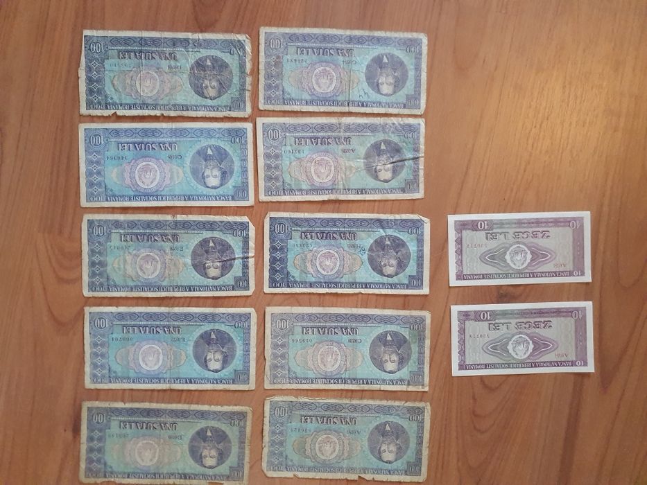 Bancnote una suta lei (X10) si zece lei (X2) -1966