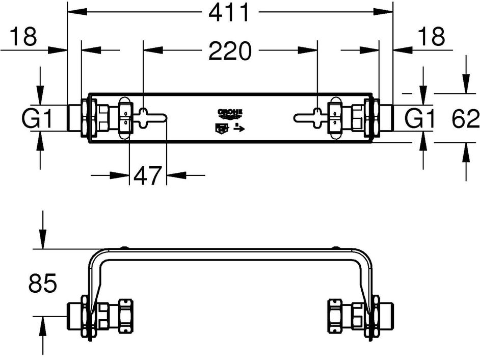 Продавам стойка за стенен монтаж GROHE SENSE GUARD /ГРОЕ 22501000