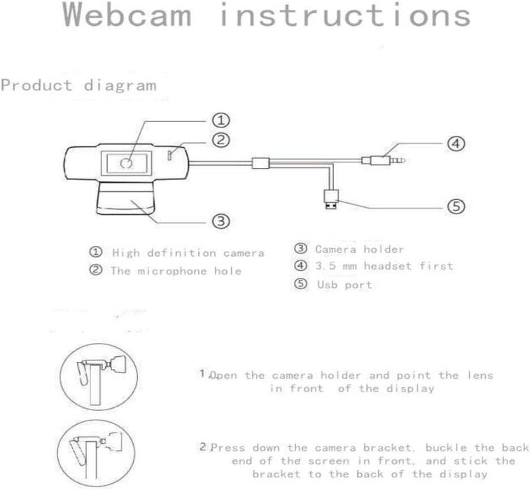 HD уеб камера 720P  с бърз автофокус за лаптоп или настолен компютър
