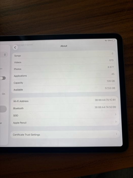Ipad pro 3rd generetion 11’’ Wifi, 128gb, 2021