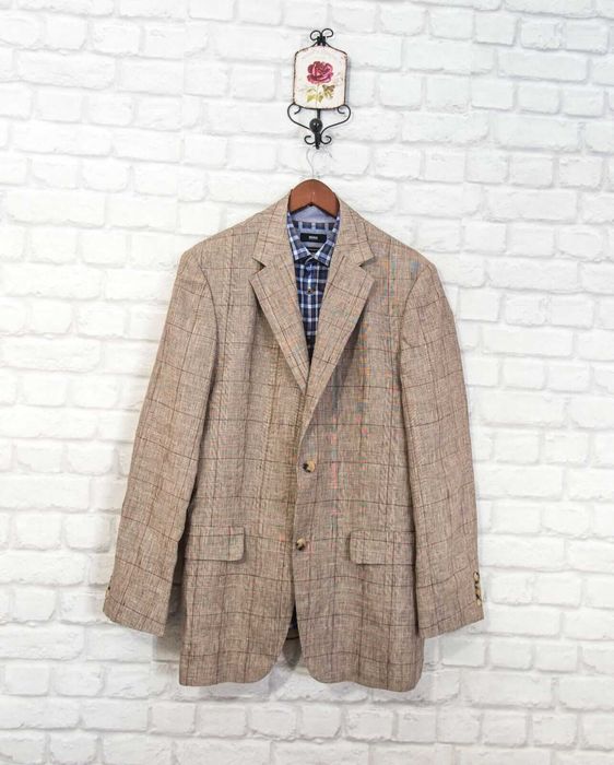 HUGO BOSS 100% Лен Оригинално мъжко сако размер 52