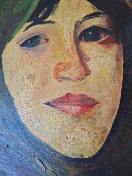 tablou vechi pictura pe pfl 32/41 cm semnat