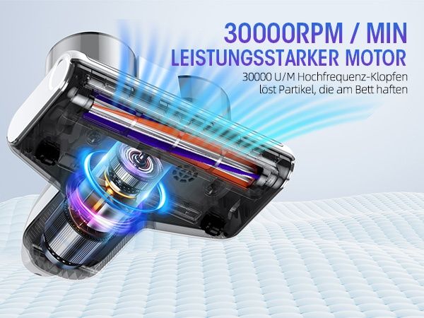 Прахосмукачка за матраци JPHYLL, 16KPa, UV-C светлина, HEPA филтър, 500W