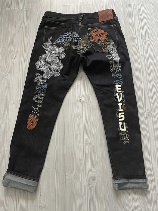 Blugi Evisu - Komainu And Japanese Pattern Daicock - Marimea 33x34