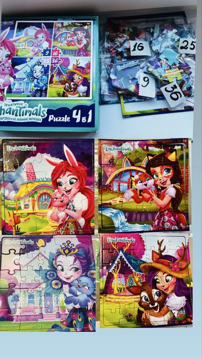 Детские пазлы EVA, Энчантималс, танграм 0+, 3+