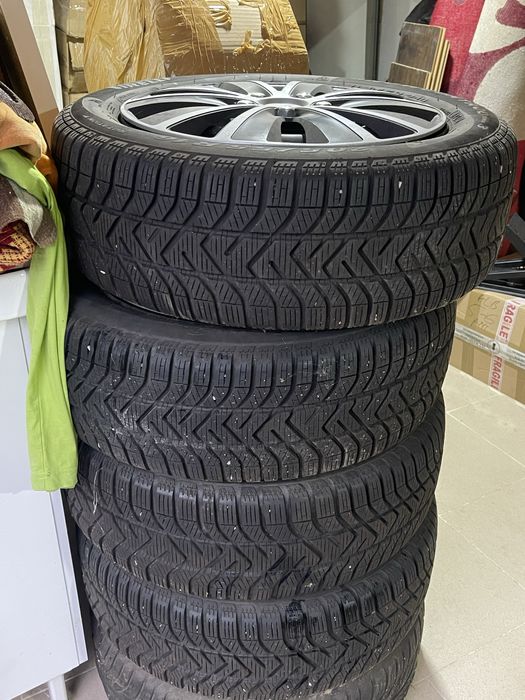 Roti jante anvelope vw 5x112 205/65/r16 iarna aproape noi prielli m+s