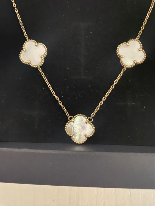 Златно колие 14 карата по модел Van cleef злато  / златен синджир