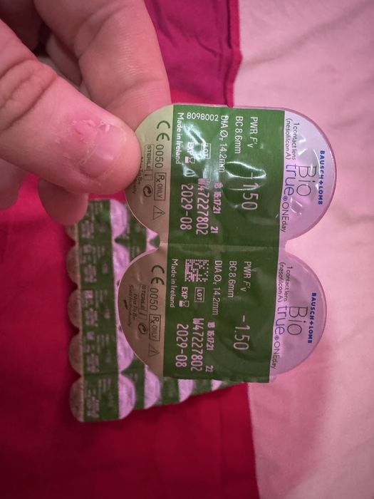 Set lentile contact , -1.50