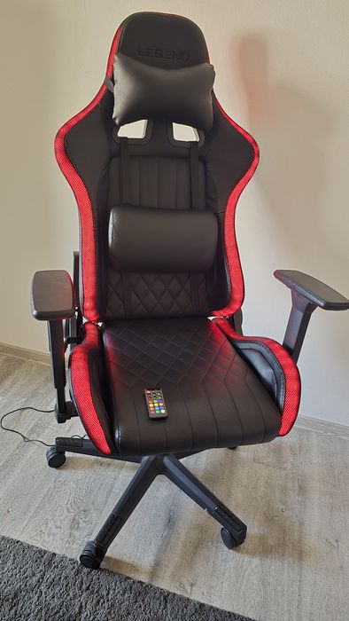 Scaun Gaming Ranum cu LED, Negru